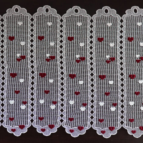 Brise bise en macramé au style romantique Bordeaux 30x90 cm