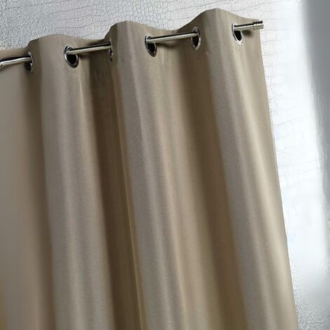 Rideau d'extérieur en tissu déperlant Taupe 140x260 cm
