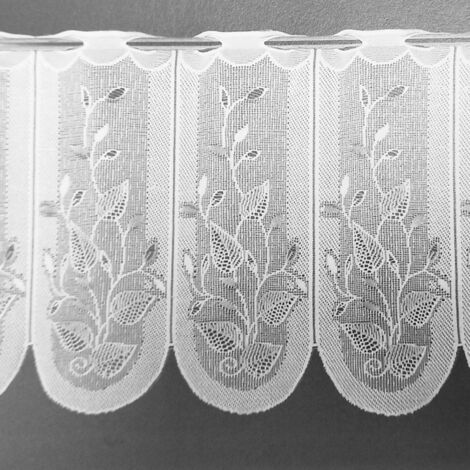 Homemaison – Brise bise feuillages blanc 30x45 cm – 100% polyester – Lavable en machine à 30°C – Fixation par boutonnières