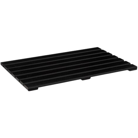 5Five Simply Smart – Caillebotis en bambou noir 53x36 cm – Antidérapant pour baignoire et douche – Séchage rapide et hygiénique