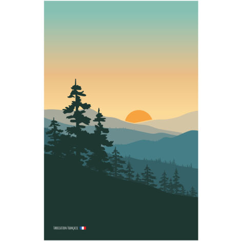 Torchon au style nature Bleu 50x80 cm (1/3)