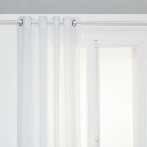Voilage uni chiné poly-coton Blanc 135x240 cm