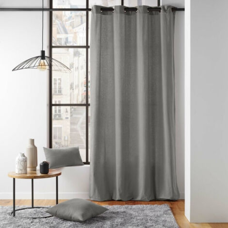 Rideau en poly-coton recyclé Gris 135x260 cm