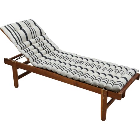 Matelas bain de soleil extérieur à rayures Gris Foncé 180x60 cm (1/2)