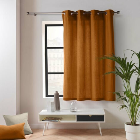 Rideau en poly-coton recyclé Marron Clair 135x180 cm (1/5)