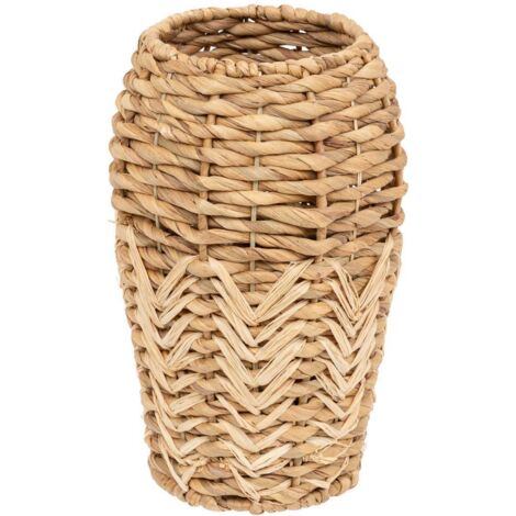 Atmosphera – Vase cylindrique en jacinthe d'eau H 35 cm – Tressé naturel – Pour fleurs séchées – Décoration bohème chic (1/3)