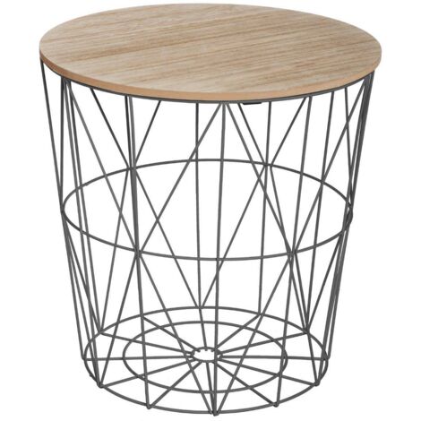 Atmosphera – Table basse en métal noir et bois MDF H 41 cm – Design moderne pour intérieur scandinave – Plateau amovible pour rangement (1/10)