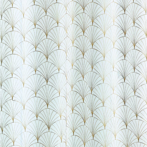 Paire de petits voilages brodés au style art déco Beige 60x160 cm