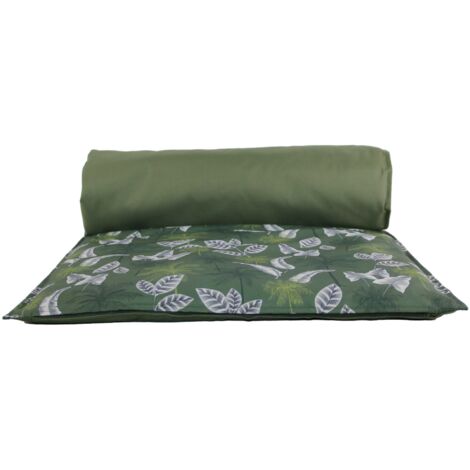Matelas bain de soleil extérieur motif exotique Vert 65x200 cm (1/2)
