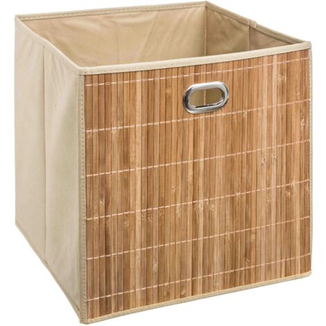 5Five Simply Smart – Boîte de rangement en bambou naturel 31 x 31 cm – Matériaux durables – Pour salle de bains et armoire – Vendu à l'unité