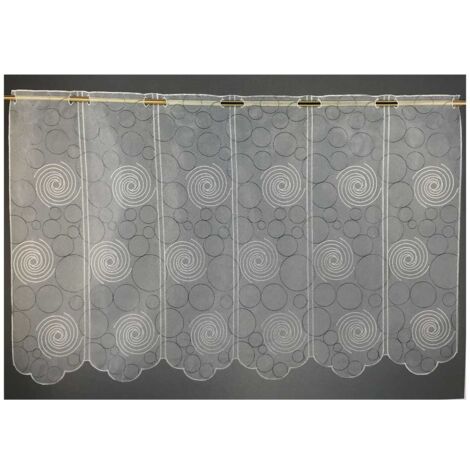 Brise bise en organza brodé crème Crème 120x45 cm