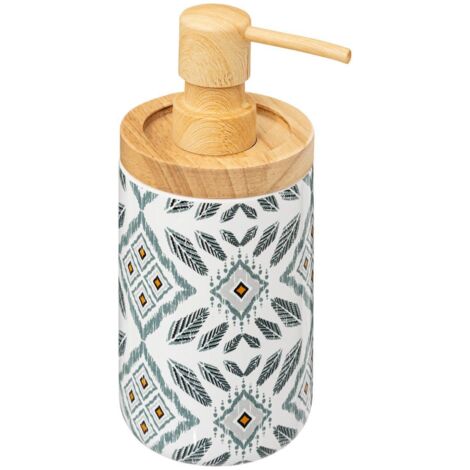Distributeur de savon motif ethnique Blanc 10x15 cm (1/2)