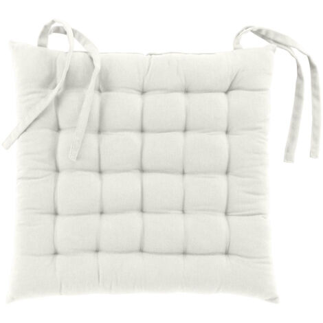 Assise matelassée en coton et polyester recyclé Blanc 38x38 cm (1/4)