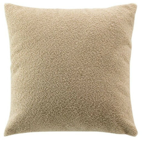 Coussin déhoussable en bouclette unie Beige 45x45 cm (1/4)