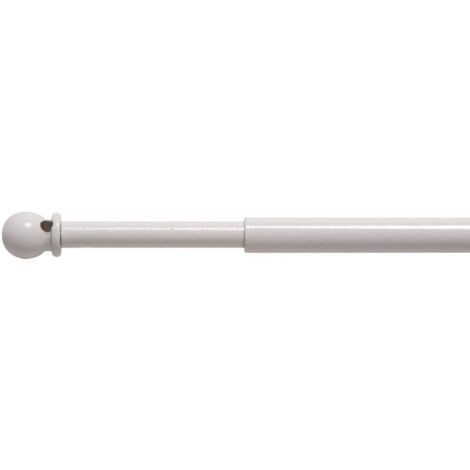 Secodir – Tringle à rideau extensible 30-50 cm – Ø 8 mm en acier nickel mat – Fixation à vis pour bois ou PVC – Coloris blanc