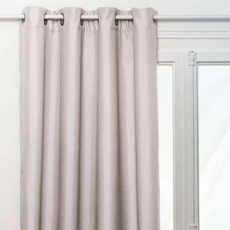 Rideau à oeillets isolant thermique avec doublure polaire Lin 140x260 cm