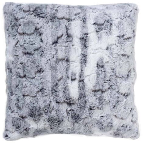 Coussin non déhoussable en imitation fourrure Gris clair 40x40 cm (1/3)