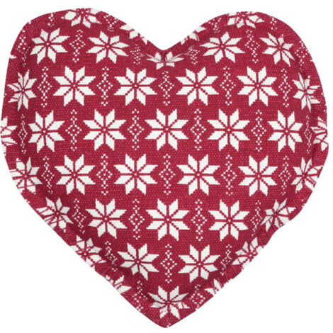 Coussin coeur esprit chalet traditionnel Rouge 30x30 cm (1/2)