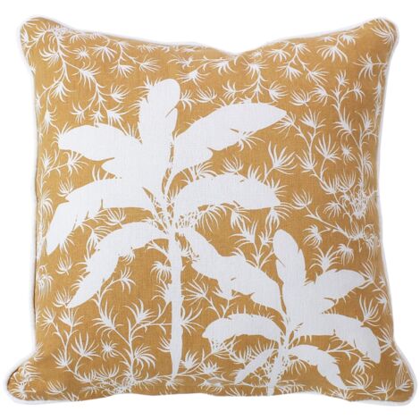 Coussin déhoussable style végétal Beige 40x40 cm (1/2)