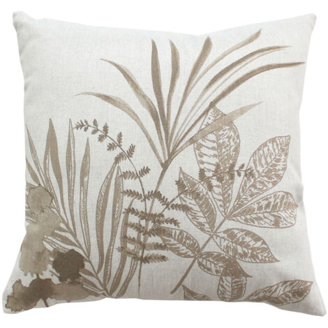 Coussin carré motif nature Ecru 40x40 cm (1/2)