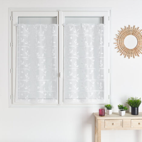 Modulable maille motif feuille Blanc 90x180 cm