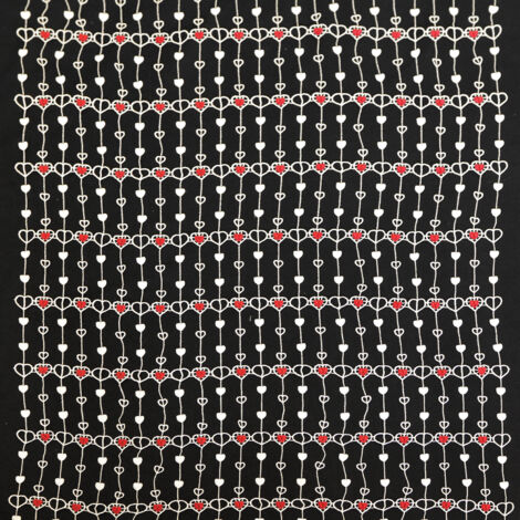 Modulable en macramé petits coeurs Bordeaux 45x180 cm