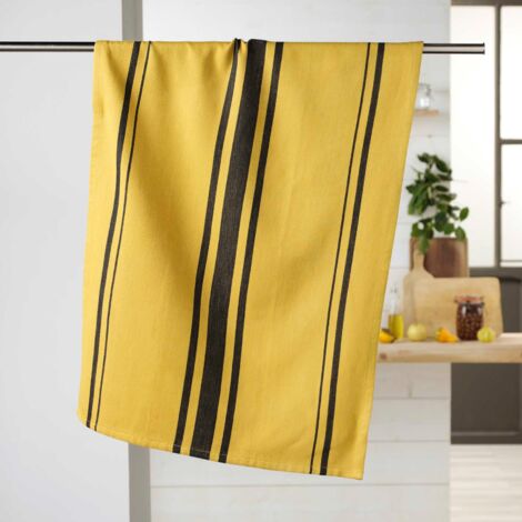 Torchon en 100% coton naturel Jaune 50x70 cm (1/3)