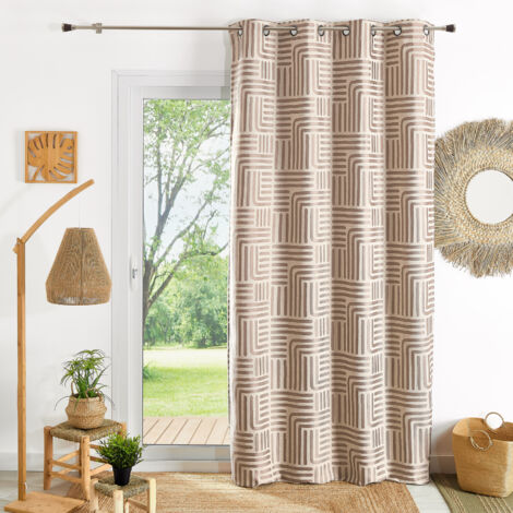 Rideau à oeillets tamisant jacquard Lin 140x260 cm