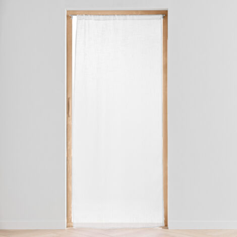 Douceur D'Intérieur – Panneau passe tringle 90 x 200 cm effet lin tissé blanc – Tissu léger et texturé – Installation facile avec passe-tringle intégré