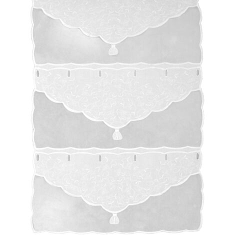 Modulable brodé blanc esprit nature Blanc 58x220 cm