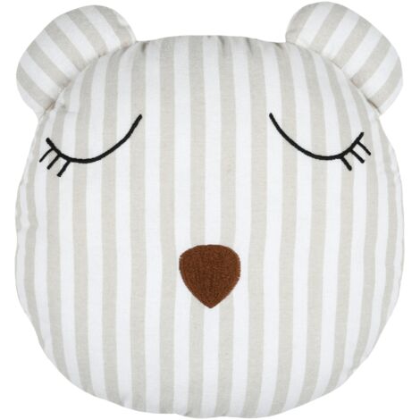 Coussin rayé en forme d'ours Naturel 35x35 cm (1/2)