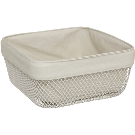 Corbeille à pain mayaj en métal et coton beige 25,5x25,5cm - 5five (1/3)
