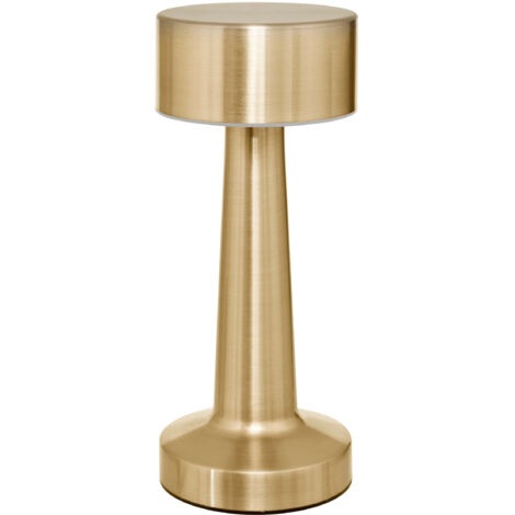 Lampe d'extérieur LED rechargeable USB en acier Doré effet brossé D 9 x H 21.5 cm - Atmosphera (1/5)