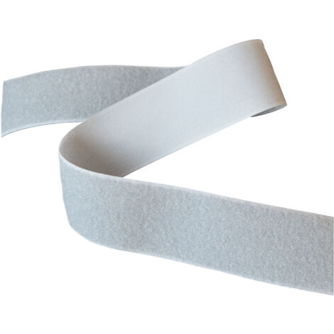 Bande Velcro poil auto aggripant ignifugé Gris clair 5 cmx2 m