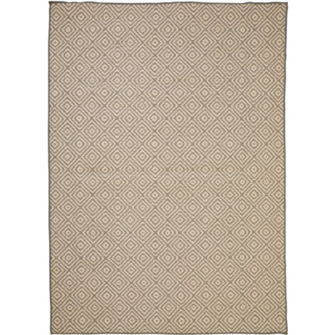 Tapis extérieur déperlant et antidérapant motif géométrique Gris 150x100 cm (1/2)