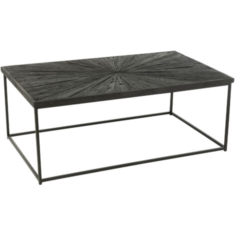 Table basse shanil en bois et fer Noir 120x70 cm (1/5)