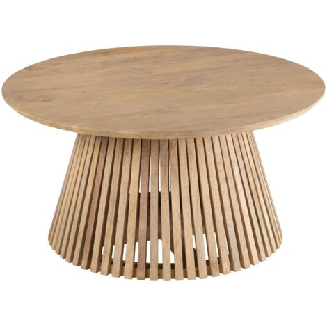 Table basse large en bois de manguier naturel Naturel 80x80 cm (1/5)