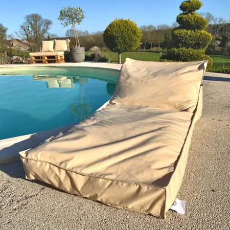 Matelas gonflable de piscine en microbille – Résistant à la pluie et au soleil – Déhoussable avec zip – 160x65 cm – Confort optimal