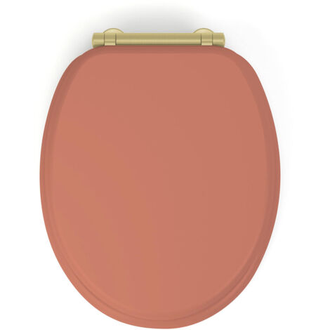 Abattant adulte pour WC en MDF terracota – Charnières métalliques déclipsables – Système soft close silencieux – Design moderne – Gelco Design (1/2)
