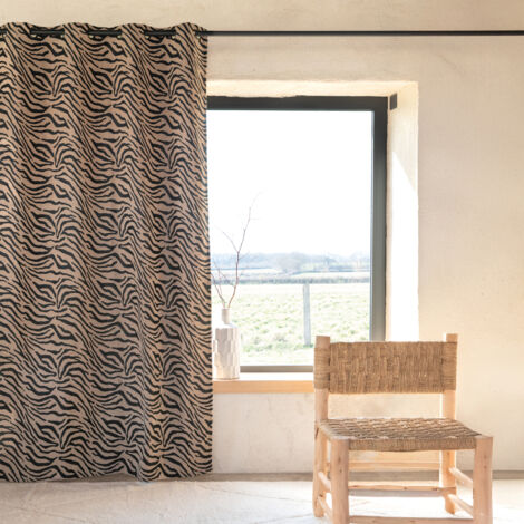 Rideau jacquard zèbre Noir 140x260 cm