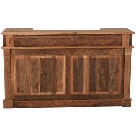 Bar en bois rangements multiples Naturel 55x180x106 cm (1/5)