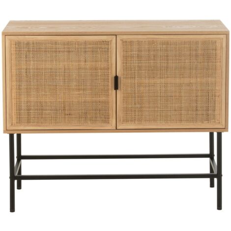 Meuble de rangement en bois et métal Naturel 40x110x90 cm (1/5)