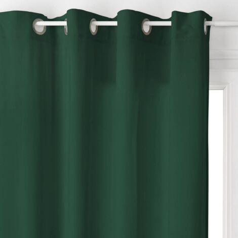 Atmosphera – Rideau occultant 140x260 cm en velours 100% polyester – 8 œillets argent – Effet brossé et labellisé OEKO-TEX – Coloris vert