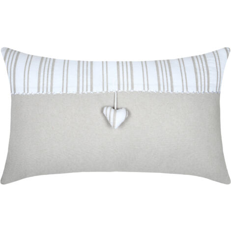 Coussin décoratif coeur Ecru 35x60 cm (1/2)