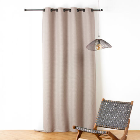 Rideau phonique coton et chanvre tressage naturel Ecru 140x240 cm