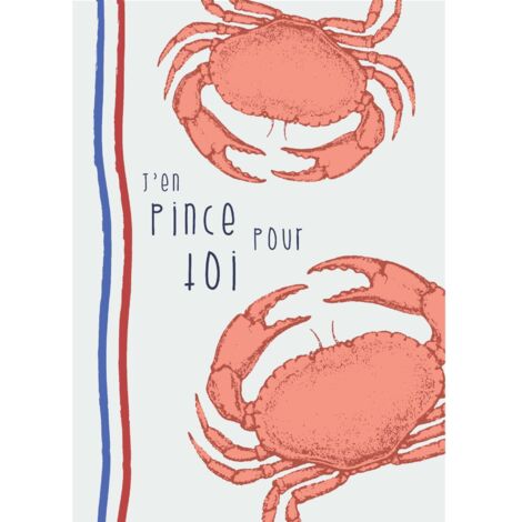 Lot de 3 torchons illustrations marines en coton lavé Ecru 50x70 cm (1/3)