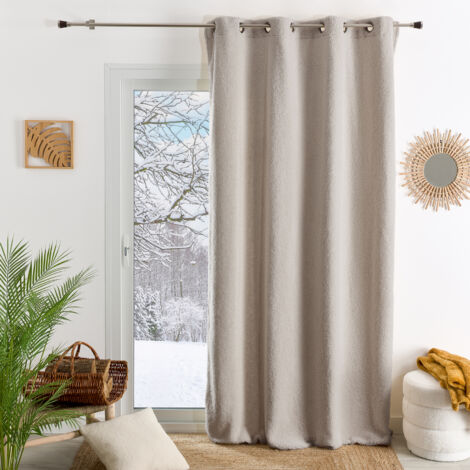 Rideau montagne  - Effet mouton Lin 140x260 cm