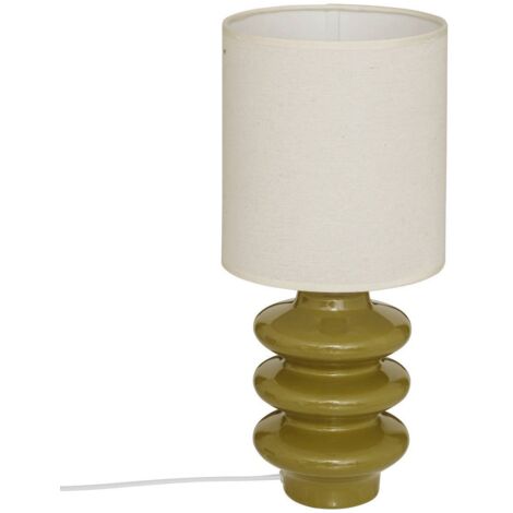 Lampe à poser champignon secteur Vinus vert Kaki H41,5cm - Atmosphera créateur d'intérieur (1/5)