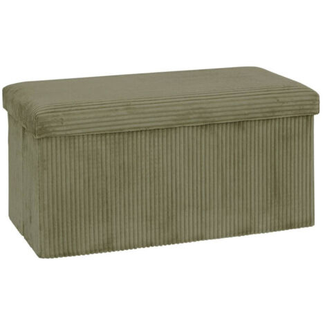 Pouf pliant double Arum côtelé 76 x 38 cm kaki Atmosphera (1/5)