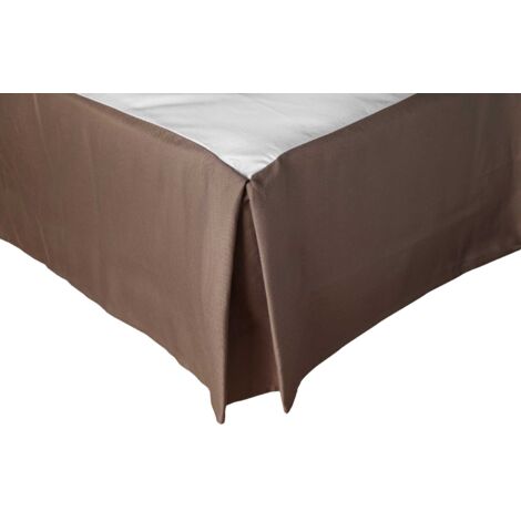 Cache Sommier à Volant Uni Taupe 200x200 cm